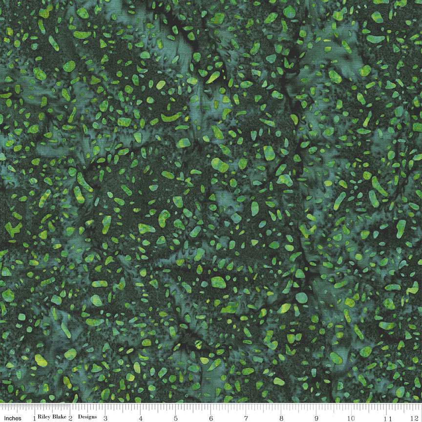 Batiks Elementals Terrazzo Forest Green