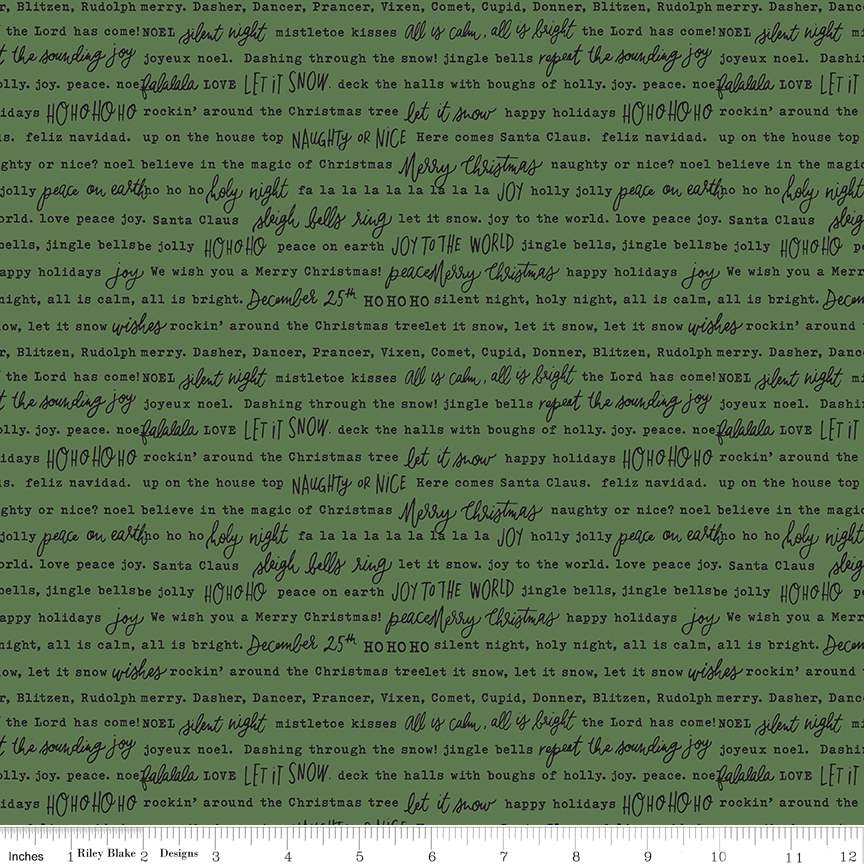 Charming Christmas Words Green