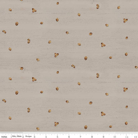 Covered Bridges in Fall Acorn Ditsy Tan