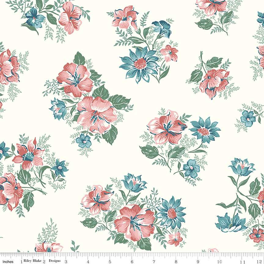 Wide Back Mary Catherine Floral Cloud