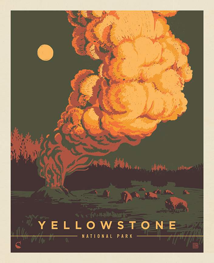 National Parks Yellowstone Poster Panel