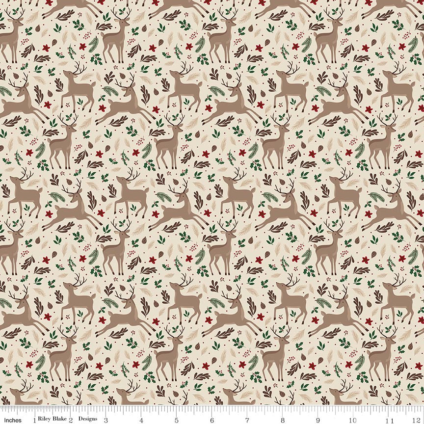 Christmas Time Deer Linen
