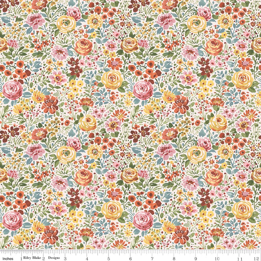 Sketchbook Flower Garden Cream