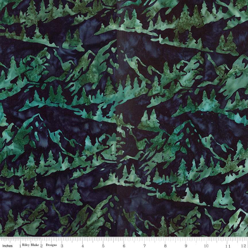 Expressions Batiks Places You'll Go Dark Vintage Green