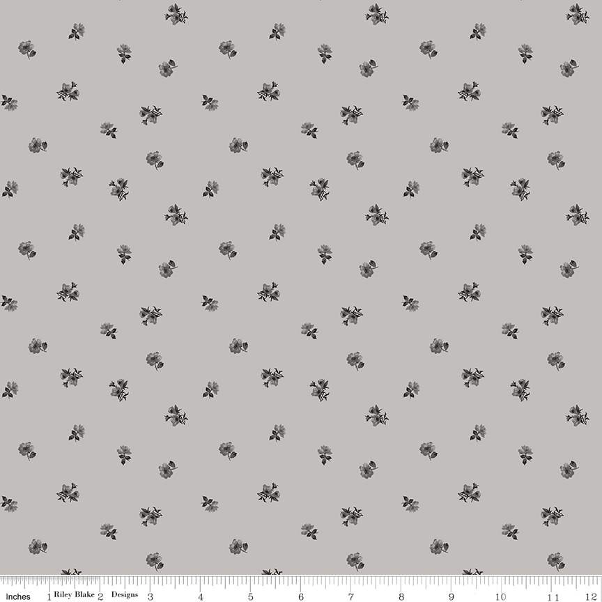 Ink & Ivory Ditsy Gray