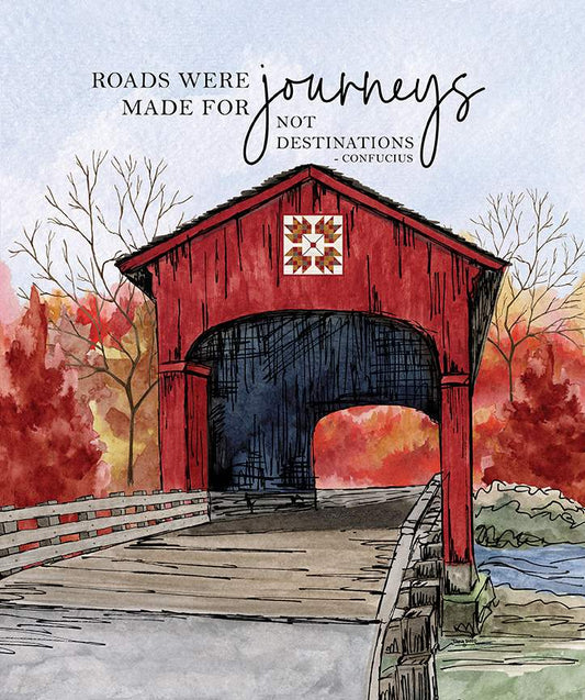 Covered Bridges in Fall 35 1/2" x 43" Journeys Panel