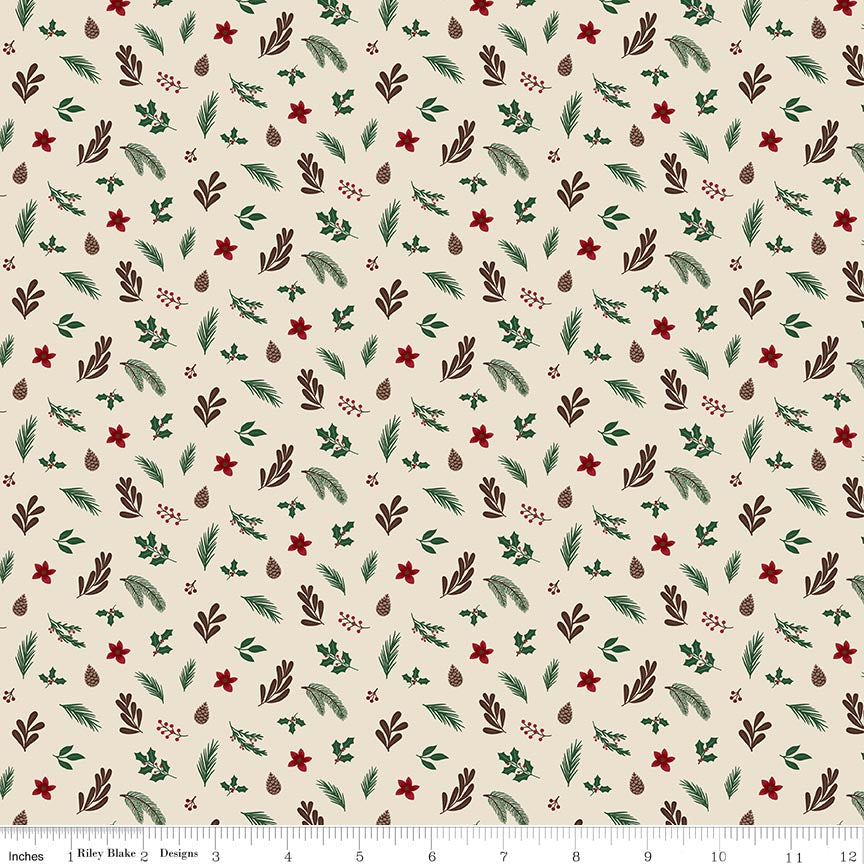 Christmas Time Foliage Linen