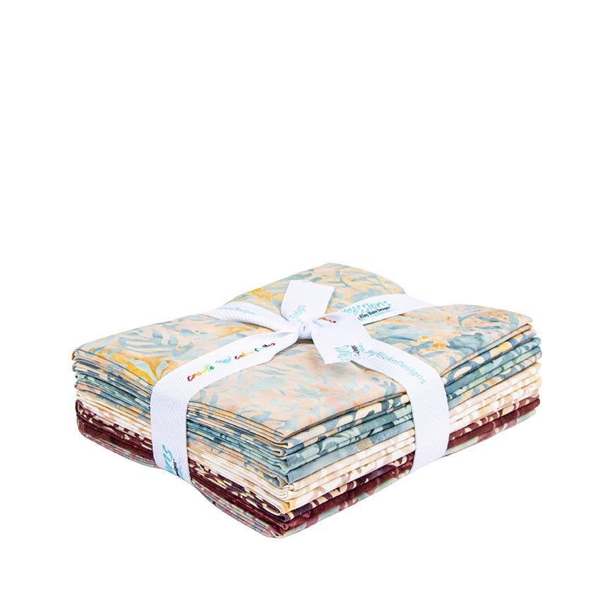 Expressions Batiks Floral Grid Old China Fat Quarter Bundle B