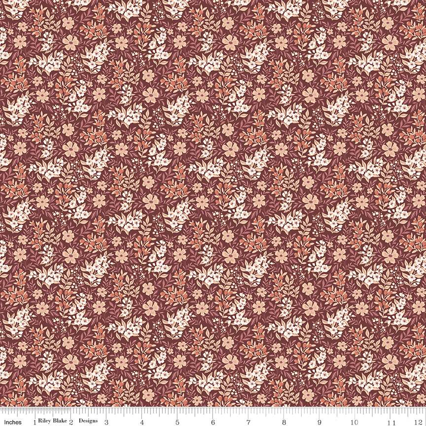 Evening on the Prairie Ditsy Floral Marsala