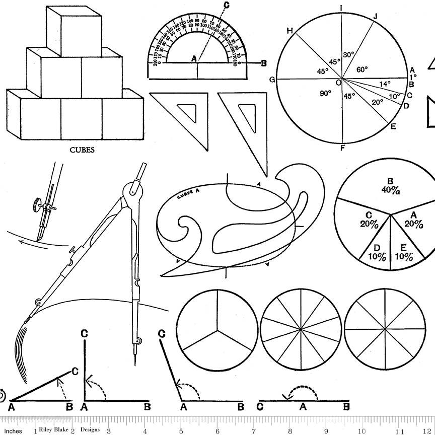 Old School Math Graphs White