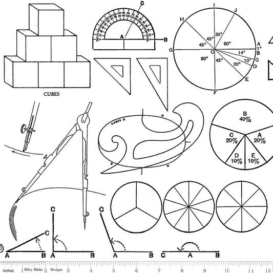 Old School Math Graphs White
