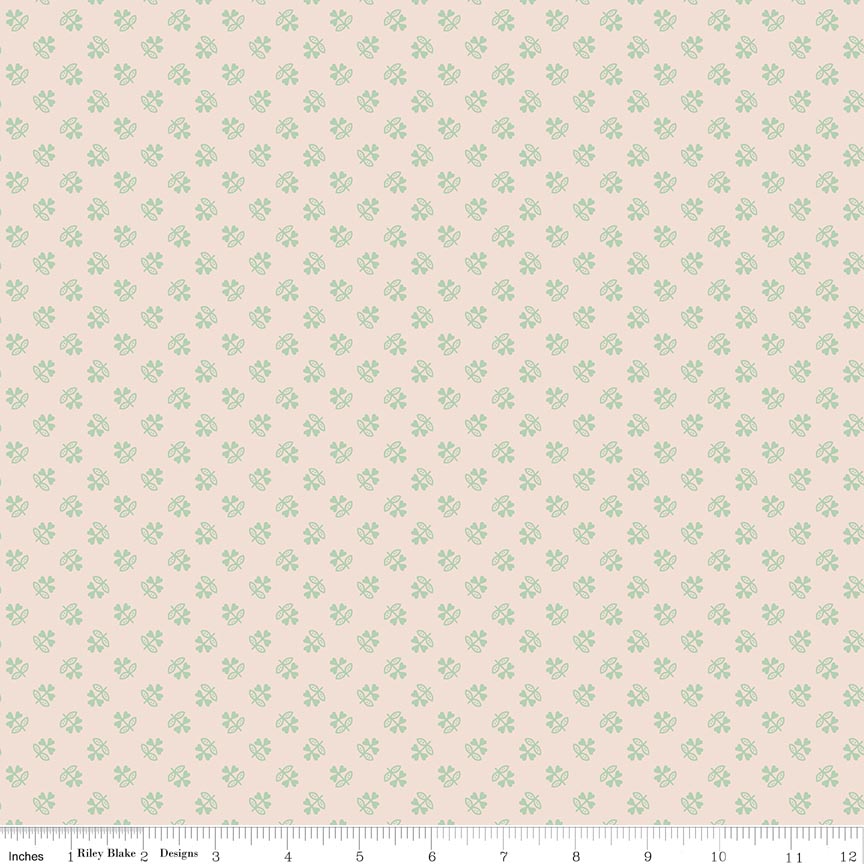 Farmer's Daughter Clover Background Sage