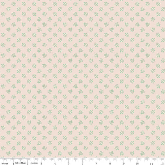 Farmer's Daughter Clover Background Sage