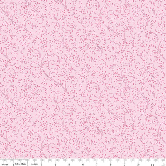 Hydrangeas in the Garden Scrolls Pink Pearl