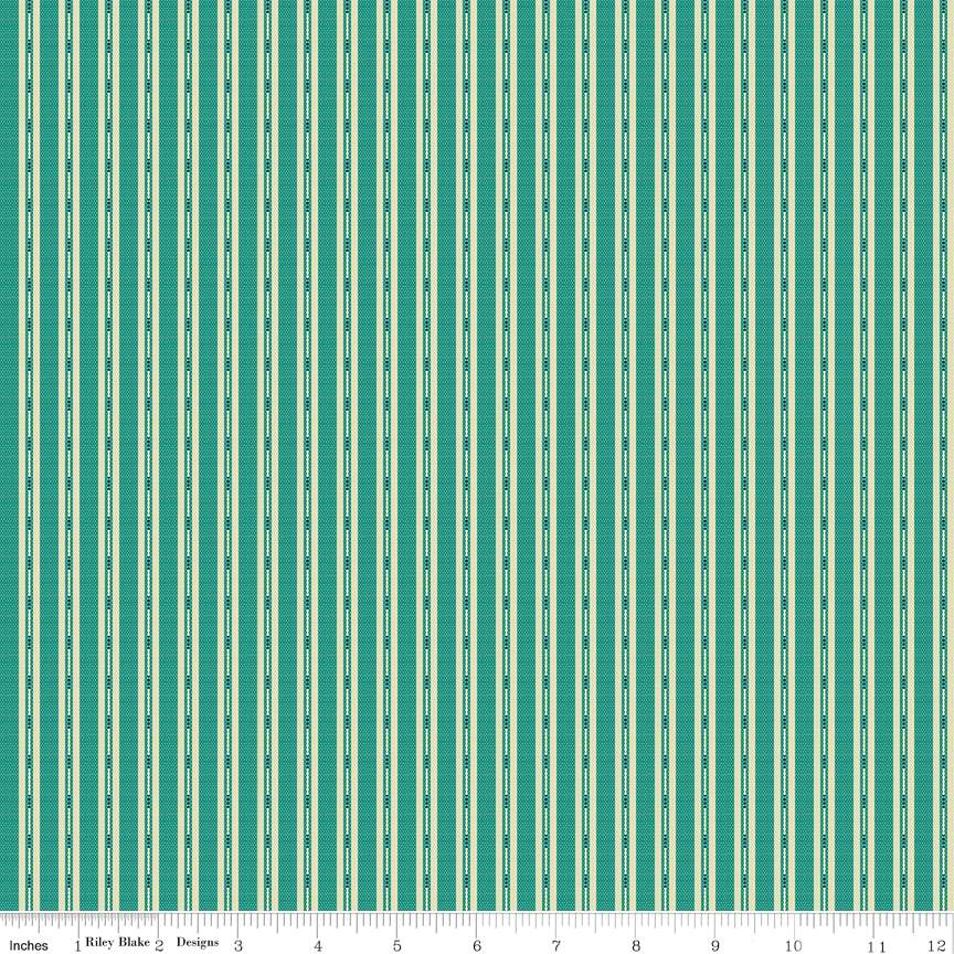 Stitcher's Flannel Ticking Teal