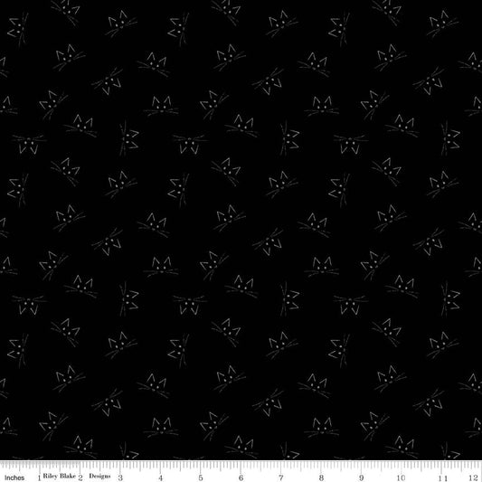 Blackout Cat Face Black
