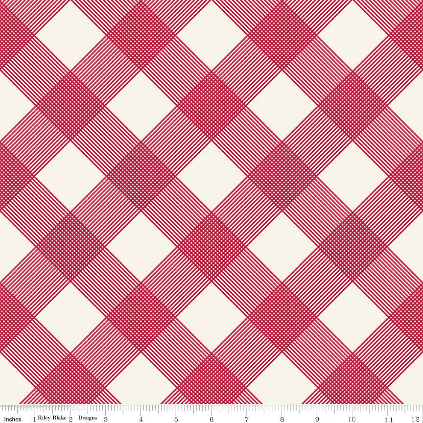 Heirloom Red Line Plaid Cream