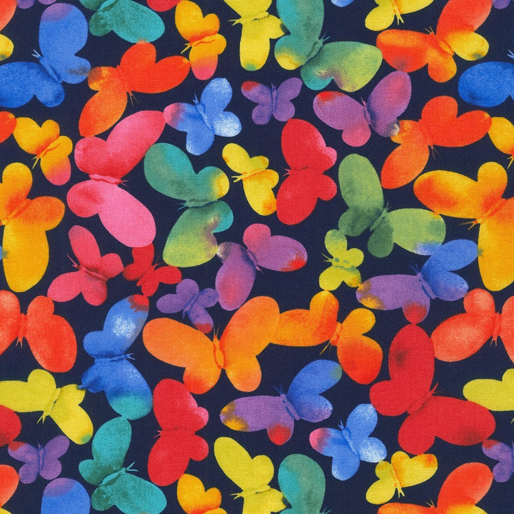 Winged Rainbow Butterflies Navy