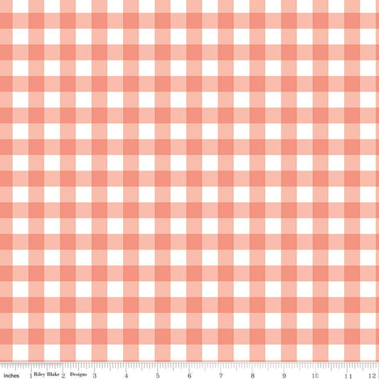 It's A Girl Gingham Coral